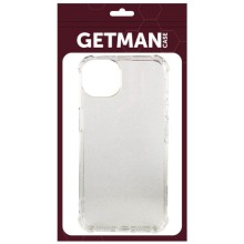 TPU чохол GETMAN Ease logo посилені кути для Apple iPhone 13 (6.1") – Прозорий