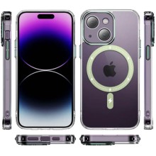 Чехол TPU+PC Colorful with MagSafe для Apple iPhone 13 (6.1") – Зеленый