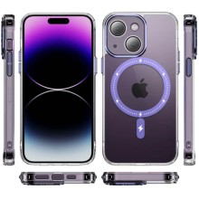 Чехол TPU+PC Colorful with MagSafe для Apple iPhone 13 (6.1") – Фиолетовый