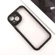 TPU чехол Transparent + Colour 1,5mm для Apple iPhone 13 (6.1") (Черный)