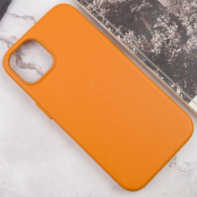 Кожаный чехол Leather Case (AAA) with MagSafe and Animation для Apple iPhone 13 (6.1") – Горчичный