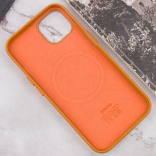Кожаный чехол Leather Case (AAA) with MagSafe and Animation для Apple iPhone 13 (6.1") – Горчичный