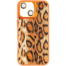 Чехол TPU+PC Wild Leopard with MagSafe and Lens для Apple iPhone 13 / 14 (6.1") – Оранжевый