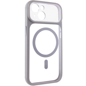 Чохол TPU+PC GETMAN Moon Clear with MagSafe для Apple iPhone 13 (6.1") – Сірий