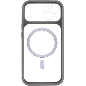 Чохол TPU+PC GETMAN Moon Clear with MagSafe для Apple iPhone 13 (6.1") – Сірий