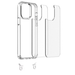 Чохол TPU Transparent with Straps для Apple iPhone 13 / 14 (6.1") – Помаранчевий