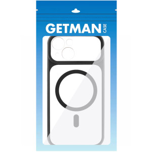 Чохол TPU+PC GETMAN Moon Clear with MagSafe для Apple iPhone 13 (6.1") – Чорний