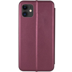Кожаный чехол-книжка Classy для Apple iPhone 13 / 14 (6.1") – Бордовый
