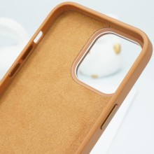 Кожаный чехол Bonbon Leather Metal Style with MagSafe для Apple iPhone 13 (6.1") – Коричневый