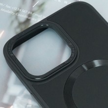 Кожаный чехол Bonbon Leather Metal Style with MagSafe для Apple iPhone 13 (6.1") – Черный