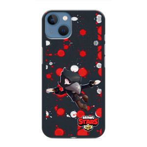 Бампер (ТПУ) с принтом Brawl Stars на Айфон 13 (Черный Ворон)