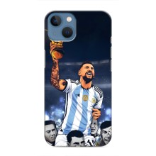 Чехлы для iPhone 13 (Leo чемпион) (AlphaPrint) (Месси с кубком)