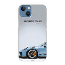 Чехол с авто Порше для iPhone 13 – Голубой Порше