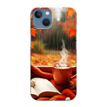 Чехол с уникальным дизайном «Осень с кофе» для iPhone 13 – Кофе и дождь