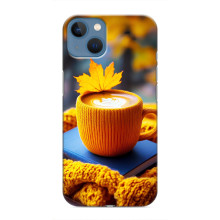 Чехол с уникальным дизайном «Осень с кофе» для iPhone 13 – Кофе с жёлтым