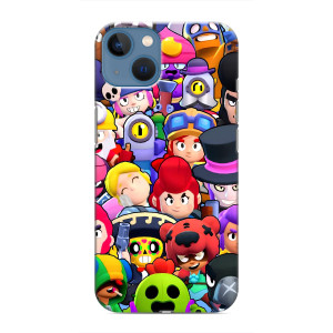 Силиконовый Чехол на iPhone 13 с картинкой Brawl Stars (Персонажи)
