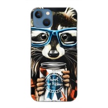 Силиконовый Чехол с Енотами на iPhone 13 – Енот в очках