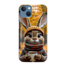 Печатный чехол «Зверята с кофе» для iPhone 13 – Зайчик с кофе