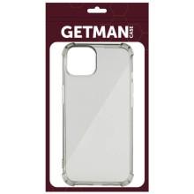 TPU чехол GETMAN Ease logo усиленные углы для Apple iPhone 14 Plus (6.7") – Серый (прозрачный)