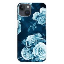 Чехлы (ART) Цветы на iPhone 14 Plus (VPrint) (Голубые Бутоны)