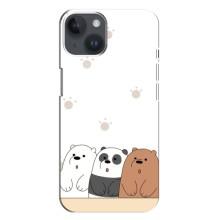 Чохли з зображенням різних тварин на iPhone 14 Plus (Здивовані ведмедики)