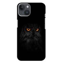Чехлы с принтом СОВЫ для iPhone 14 Plus (Сова на чёрном)
