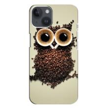 Чехлы с принтом СОВЫ для iPhone 14 Plus (Сова с зерен кофе)