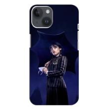 Чохол з картинкою Венсдей на iPhone 14 Plus (Венсдей з парасолькою)