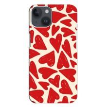 Чохли з тематикою "Маленькі Сердчеки" на iPhone 14 Plus (Червоні сердечки)