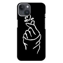 Чохол (Знак сердечка) для iPhone 14 Plus (Сердечко на чорному)