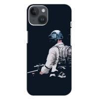 Силиконовый чехол с картинкой "Герой Pubg" на iPhone 14 Plus (В экиперовке)