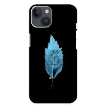 Чохол з картинками на чорному фоні для iPhone 14 Plus (Листя)