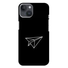 Чохол з картинками на чорному фоні для iPhone 14 Plus (Літак)