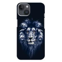 Чохол з картинкою на iPhone 14 Plus (Лев – синій)