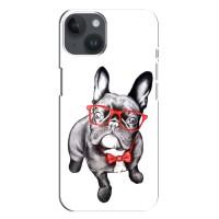 Бампер для iPhone 14 Plus с картинкой "Песики" (В очках)