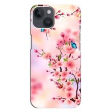 Чохол з картинкою Сакури на iPhone 14 Plus (Метелики на сакурі)