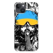 Чехол с Украинской символикой на Айфон 14 Плюс (Герой Киева)