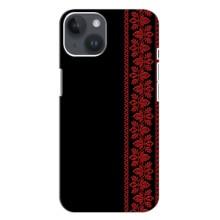 Силиконовый Чехол на iPhone 14 Plus с картинкой Вышиванки (Вышиванка на черном)