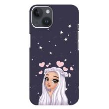 Чохол Стильні дівчата на iPhone 14 Plus (Дівчина та серця)