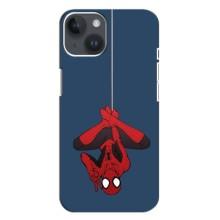 Чохол Супергерой Людина Павук на iPhone 14 Plus (На павутині)