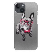 Чехол (ТПУ) Милые собачки для iPhone 14 Plus (Бульдог в очках)