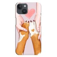 Чехол (ТПУ) Милые собачки для iPhone 14 Plus (Любовь к собакам)