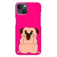 Чехол (ТПУ) Милые собачки для iPhone 14 Plus (Веселый Мопсик)