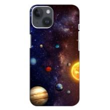 Чохол (ТПУ) з планетами на iPhone 14 Plus (Космічний вид)