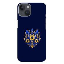 Чехол Укр Символика для iPhone 14 Plus (Цветущий Герб)