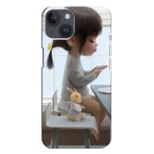 Девчачий Чехол для iPhone 14 Plus (Девочка с игрушкой)