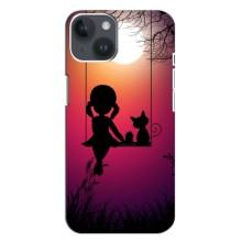 Девчачий Чехол для iPhone 14 Plus (На качели)