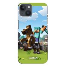 Чохли для iPhone 14 Plus (Персонажі МайнКрафт) (На коні)
