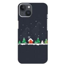 Силиконовый бампер на рождество для iPhone 14 Plus (Город зимний)