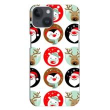 Силиконовый бампер на рождество для iPhone 14 Plus (Рождественский принт)